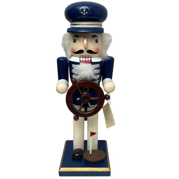 Christmas Nutcracker 14" Sailor Sea Captain Vintage Holiday Limited Edition - Picture 1 of 13